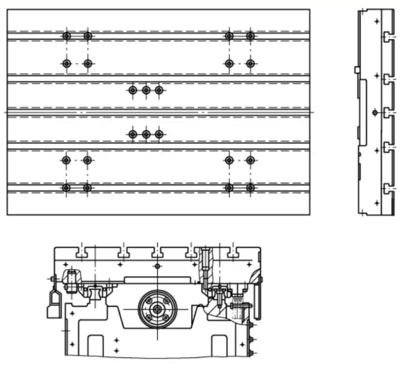 加工中心工作台图片
