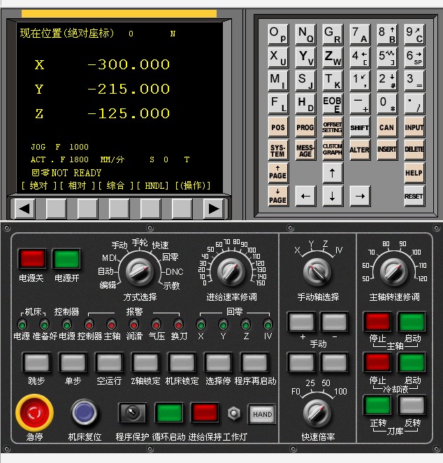 加工中心操作面板图片